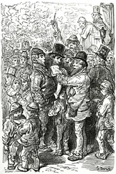 Pari sur un match de boxe en dehors du ring à Londres, 1872